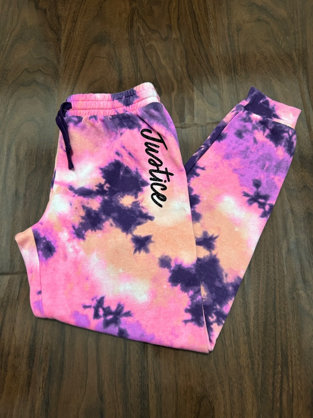 Justice Pink and Purple Tie-Dye Joggers